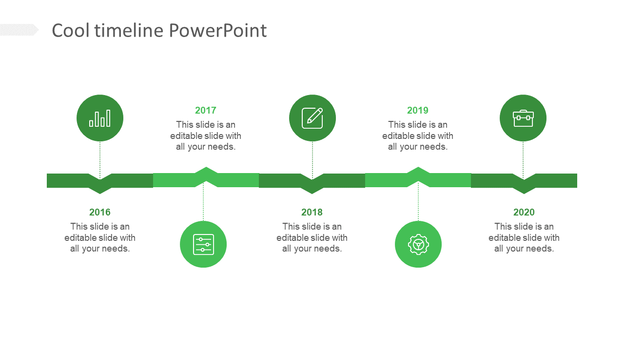 cool timeline powerpoint-green